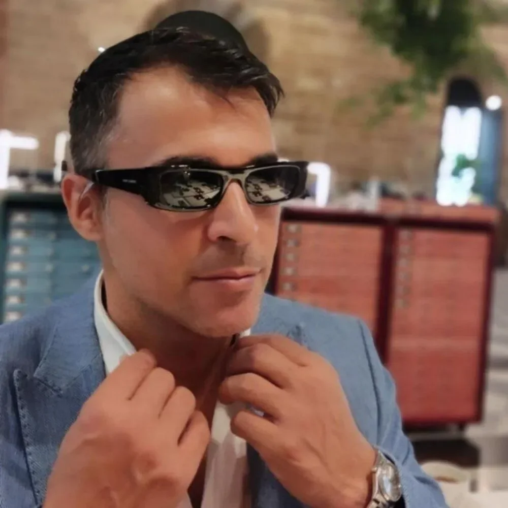 NEW Saint Laurent SL553 001 Black Grey Rectangle Unisex Sunglasses